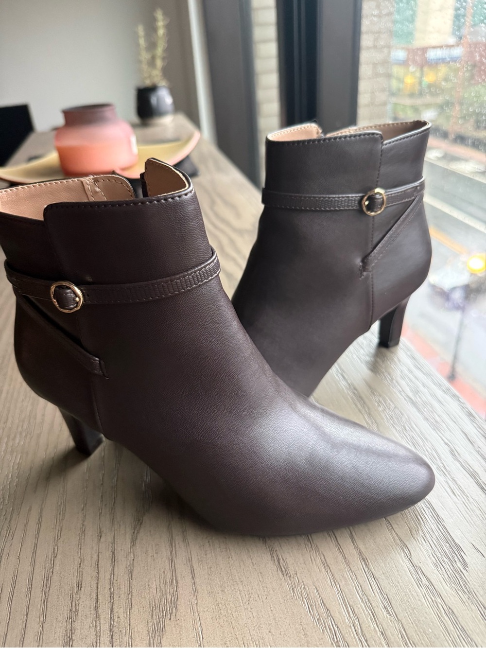 Life Stride Dark Brown Ankle Booties